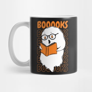 Funny Cartoon Ghost Reading Books // Ghost Booooks Boo Funny Halloween Mug